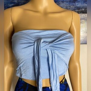 Bandeau smocked crop top